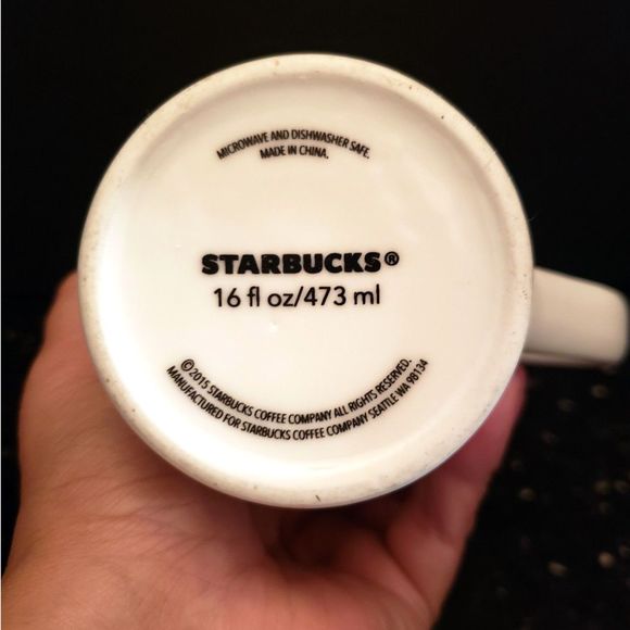 Starbucks 2015 Tall Mug Cup Green Mermaid Logo White Coffee Tea - Picture 2 of 8